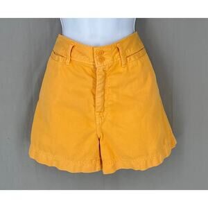 90s Vintage Esprit Shorts Womens Small Yellow High Waist Cotton 80s